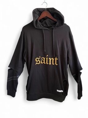 Saint morta Black Hoodie with Gold 'saint' Script